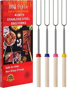 Marshmallow Toasting Forks, Telescoping Smores Sticks for Fire Pit, Marshmallow - Picture 1 of 7