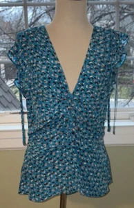Veronica Beard Costa Blouse Size 10 Retail $350 NWT 100% Silk Side-Zip - Picture 1 of 17