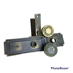Yale Towne Brass Door Knobs Handles Backplates Mortise Lock Spindle Ornate Cross - Picture 1 of 16