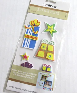 True Living 3D gestanzte Aufkleber Party Verzierungen dimensionale Geschenke Sterne neu in Verpackung - Bild 1 von 5