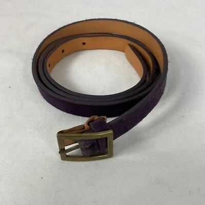 Cinturón de lona Lands' End para mujer pequeño de cuero gamuza púrpura de 0,5" de ancho Foto 1 de 4