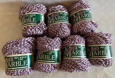 7 bolas de lirio azúcar N especias hilo de mármol 163 púrpura blanco rayas acrílico fino Foto 1 de 3