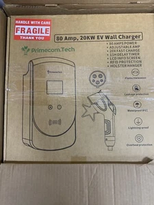 PRIMECOM 80 Amp Level 2 20KW 220 Volt EV Charger With 50ft Charger Cable. - Picture 1 of 6