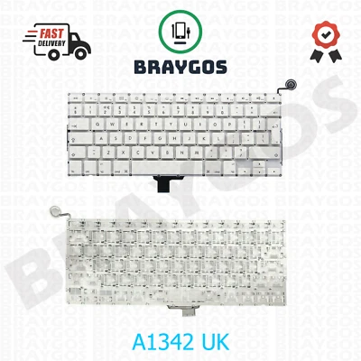 For Apple MacBook A1342 2009 2010 13'' Unibody UK Layout Laptop Keyboard White - Image 1 of 3