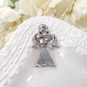 Prendedor de ángel de plata esterlina vintage nativo americano rezando guardián firmado ML 2" - Imagen 1 de 9