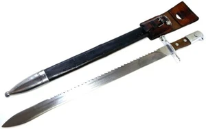 Original Schweizer M1914 Sägeback Bajonett mit Scheide Leder Frosch 4 - Bild 1 von 7