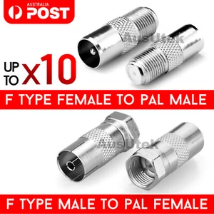 F-Type Male to PAL Female Socket TV Antenna Cable Connector Adaptor RG6 Adapter - Picture 1 of 4