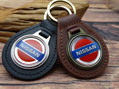 RARO ANILLO LLAVERO DE CUERO GENUINO NISSAN VINTAGE Automotriz CAR CAMIÓN Foto 1 de 4