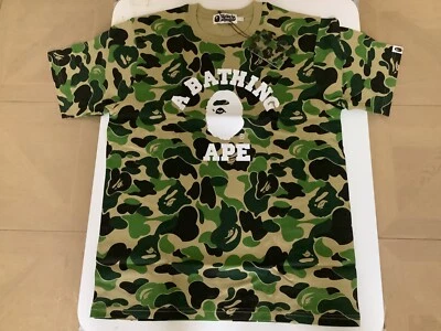 Auténtica camiseta universitaria camuflada ABC Bathing Ape verde L XL nueva Foto 1 de 4