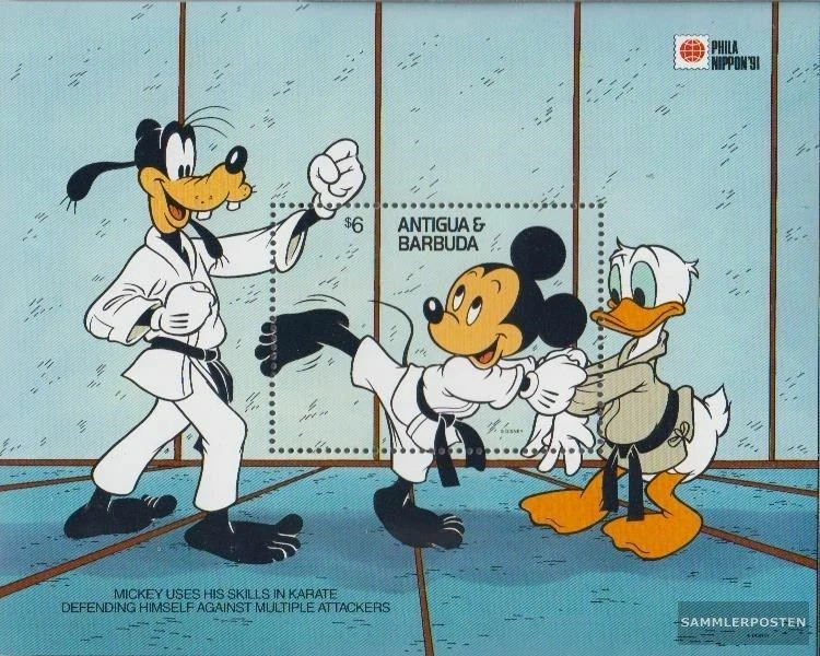 Фигурки Walt-Disney Антигуа и Барбуда блок206 как новые без наклеек и следов 1991 - Изображение 1 из 1