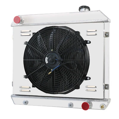 Ventilador de cubierta de radiador de 4 filas para camioneta Chevy C10 C20 C30 K10 K20 1963-1966 1965 64 Foto 1 de 4