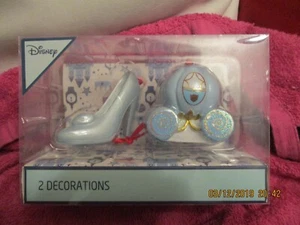 PRIMARK CHRISTMAS BAUBLES DISNEY CINDERELLA SLIPPER AND CARRIAGE NEW - Picture 1 of 2