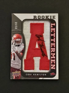 2013 Upper Deck Rookie Lettermen Patch AUTO #RL-CH Cobi Hamilton /50 Razorbacks - Picture 1 of 6