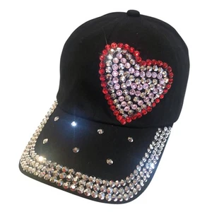 Sombrero de corazón de diamantes de imitación Popfizzy para mujer, sombrero de corazón deslumbrado simbolizador... - Imagen 1 de 9
