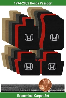 Juego de alfombrillas Velourtex personalizadas para Honda Passport '94-02 con logotipo (4 piezas) #RM0 Foto 1 de 4