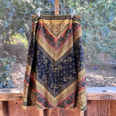 Falda midi para mujer The Territory Ahead vintage estampada línea A talla 14 Foto 1 de 4