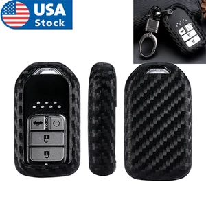 Car Key Case Accessories Carbon Fiber Style For Honda Accord CR-V HR-V Civic - Bild 1 von 6