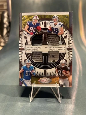 2023 Panini Certified Quad Patch Mirror Gold Etch /10 LaPorta Kincaid Mayer - Image 1 of 4