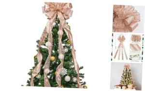 45 * 13Inch Christmas Tree Topper Bow Decoration, Giftable Large Rose Gold - Picture 1 of 7