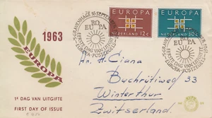 Netherlands First Day Cover NVPH NR E59 - 1963 Europa Unsealed, Addressed - Picture 1 of 1
