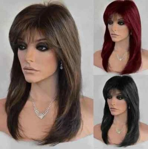 Long Straight Lolita Wig with Bangs Wig Girl Cute Cosplay Party Halloween Wigs - Picture 1 of 18