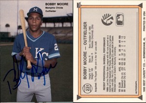 Bobby Moore Signed 1990 Best #231 Card Memphis Chicks Auto AU