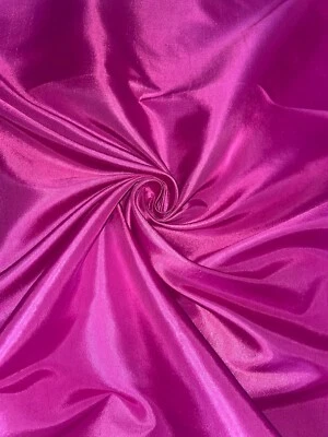 1 METER HOT PINK PLAIN SMOOTH TAFFETA BRIDAL/CURTAIN FABRIC 58” WIDE - Image 1 of 2