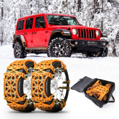 6 PIEZAS Cadenas de Nieve Antideslizantes Emergencia Invierno Para Neumático Jeep Wrangler 265 275 285 Foto 1 de 4