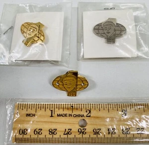 LOT of 3 Vintage Kiwanis International IDD Lapel Pins w/ Stones - GOLD & SILVER - Picture 1 of 5