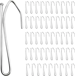 50 Pcs Curtain Hooks Stainless Curtain Pleat Hook Stainless Steel Pinch Pleat Cu - Picture 1 of 12