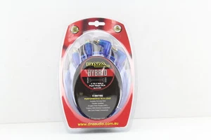 DNA 5 METRE HYBRID RCA LEAD - 4 STRAIGHT TO 4 RIGHT ANGLE CONNECTORS ( BLUE ) - Picture 1 of 4