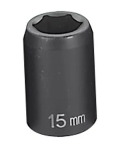 Grey Pneumatic 2015M 1/2" Drive 15mm Standard Impact Socket - Picture 1 of 2