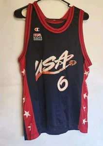 Champion USA Basketball Tim Hardaway #6 Olympics Dream Team Jersey Vintage - Picture 1 of 10