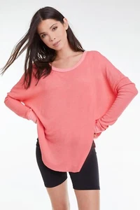 NWT WildFox Perry Thermal Top Coral Pink Size Small - Foto 1 di 9