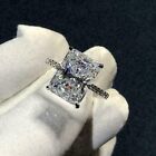 4ct Lab Created Diamond Women's Solitaire Engagement Ring14k White Gold Over