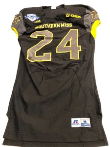 Game Worn Used Southern Miss Golden Eagles FB Jersey M Heart Of Dallas Bowl #24 - Picture 1 of 5