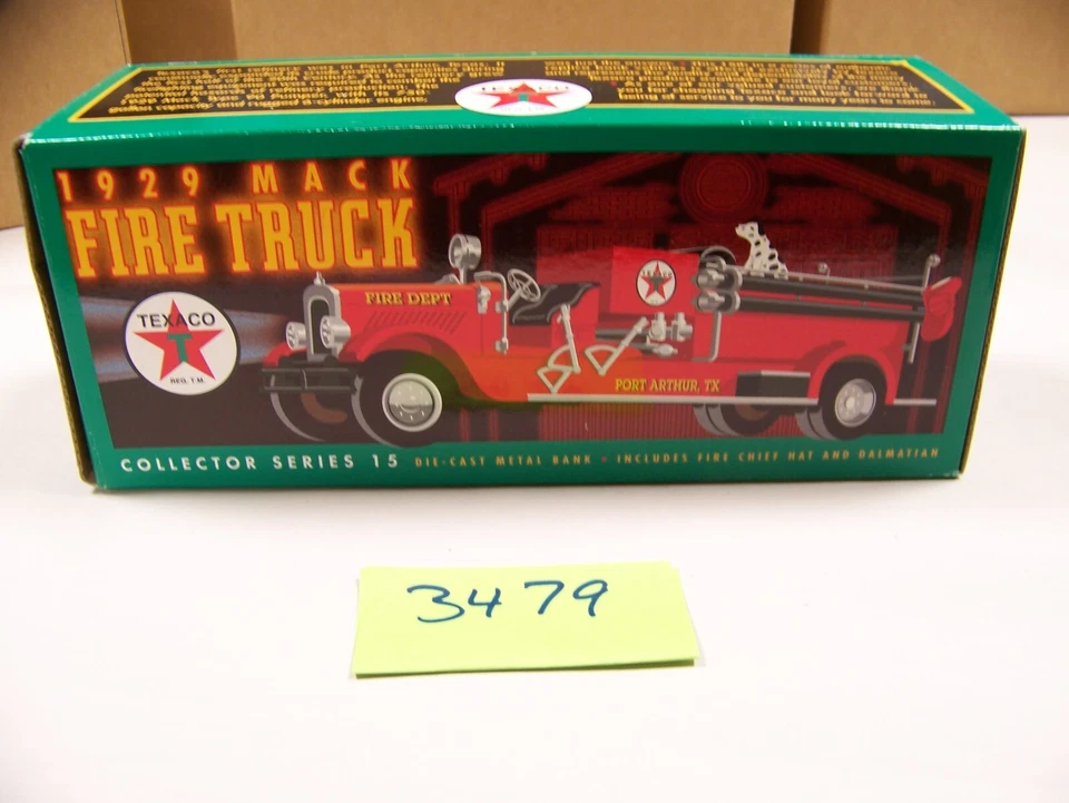 ERTL Die Cast Texaco 1929 Mack Fire Truck Coin Bank #15 In Series F415