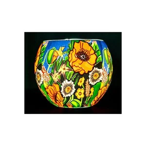 Milford Poppy Garden Glass Nightlight Hand Crafted Light Candle Holder Gift Idea - Picture 1 of 1