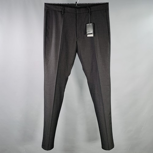 Pantaloni eleganti DSQUARED2 taglia 38 grigio nero lana a quadri bordo grezzo