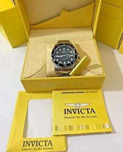 Invicta 48mm Pro Diver Scuba Quartz Silvertone Watch Model #15075 Black Bezel - Picture 1 of 9