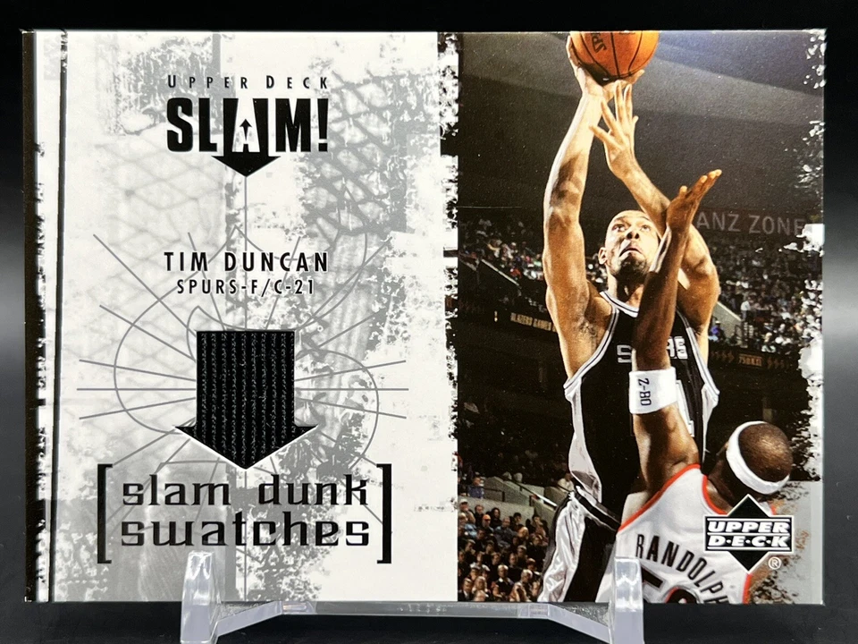 2005 Upper Deck Slam Dunk Swatches Tim Duncan NM+ NBA Game Worn Spurs Jersey - Image 1 of 4