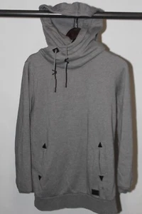 Volcom Pullover Hoodie Boys Youth Size L Large 14 Grey Crossed Front Hood Logo - Picture 1 of 8