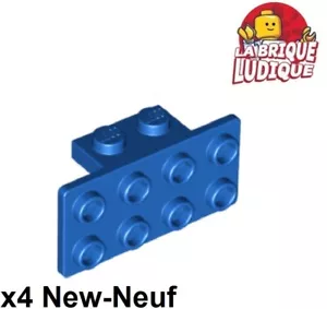Lego 4x Bracket 1x2 - 2x4 support 90° bleu/blue 93274 NEUF - Imagen 1 de 1