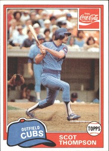 1981 Coke Team Sets Chicago Cubs Baseball Card #21 Scot Thompson 