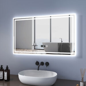 LED Badspiegel Mit 70x50 80x60 90x70 Beleuchtung Lichtspiegel Touch Beschlagfrei