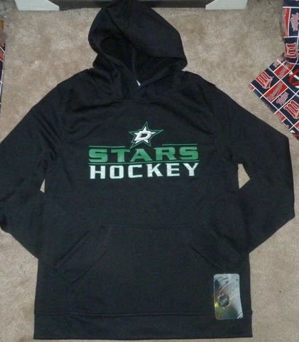 NEW NHL Dallas Stars Hoodie Hooded Sweatshirt Youth Boys M Medium 10 12 NWT Cover
