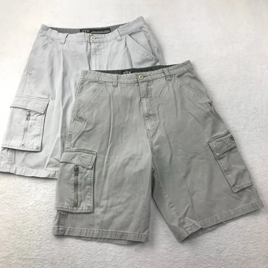 Pantalones Cortos Carga Y2K OTB De Colección Para Hombre 34 Beige Relajado Suelto Skate Surf (Lote de 2) Foto 1 de 4