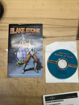 Blake Stone Aliens of Gold PC 3D 1994 Apogee Full Version CD-ROM Disc W/ Guide - Image 1 of 2