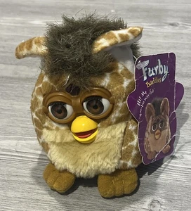 Peluche vintage 1999 Furby Buddies borsa fagiolo elettronica tigre giraffa maculata - Foto 1 di 5