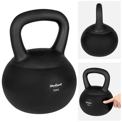 REBEL ELECTRO Soft Kettlebell 12kg Rebel weichen PVC sicher leise Hantel für Fitness